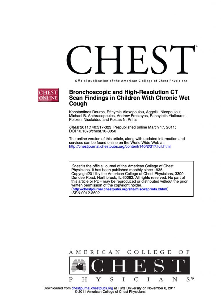 Douros. Bronchoscopic and HRCTChest 2011